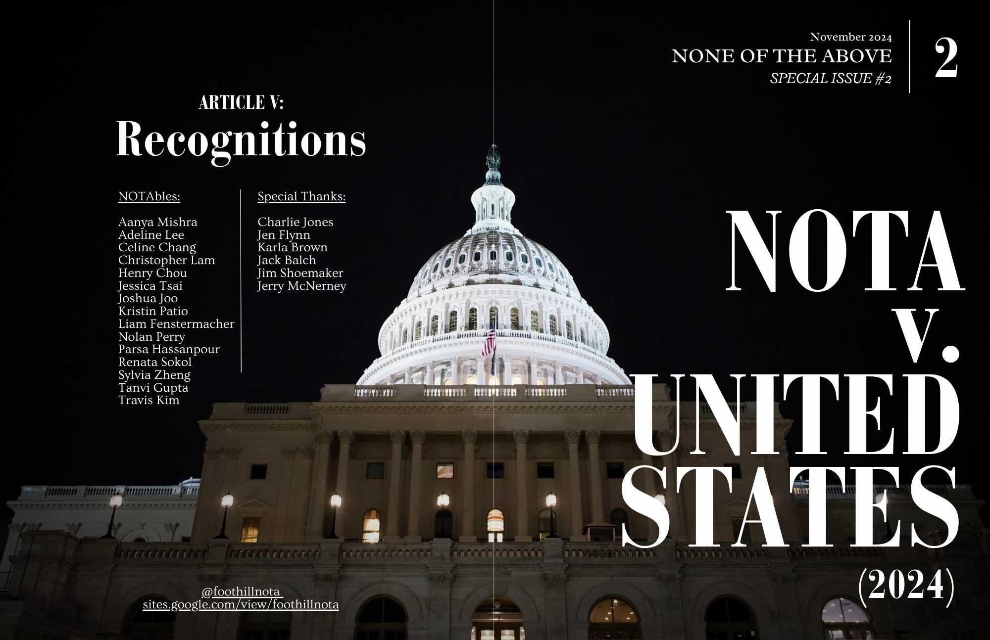 Magazine spread from NOTA v. United States